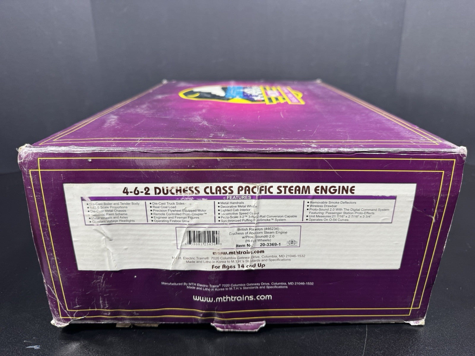 MTH 20-3369-1 British Railways 4-6-2 Duchess of Abercorn steam engine PS3 LNIB15