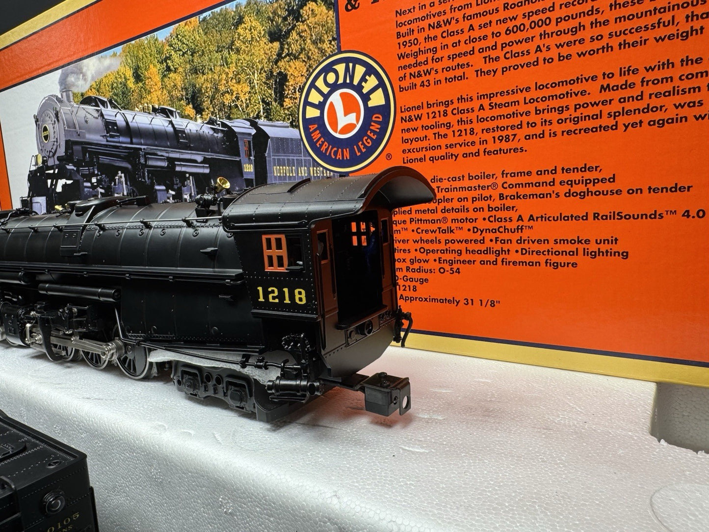 Lionel 6-28052 TMCC Norfolk & Western Class A 2-6-6-4 steam engine #1218 EX10