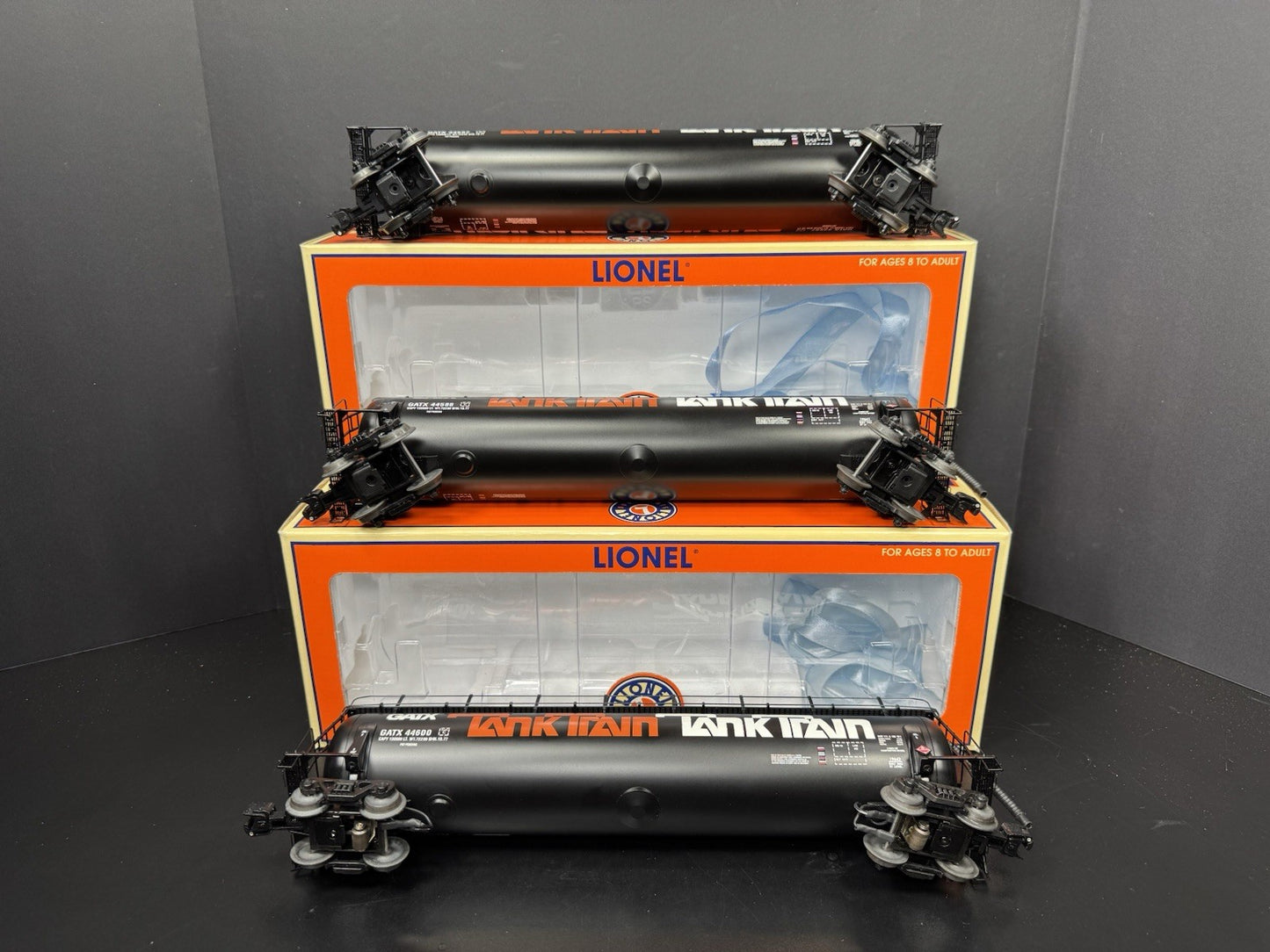 Lionel 6-19639 GATX Tank Train tanker car 3-pack EX8