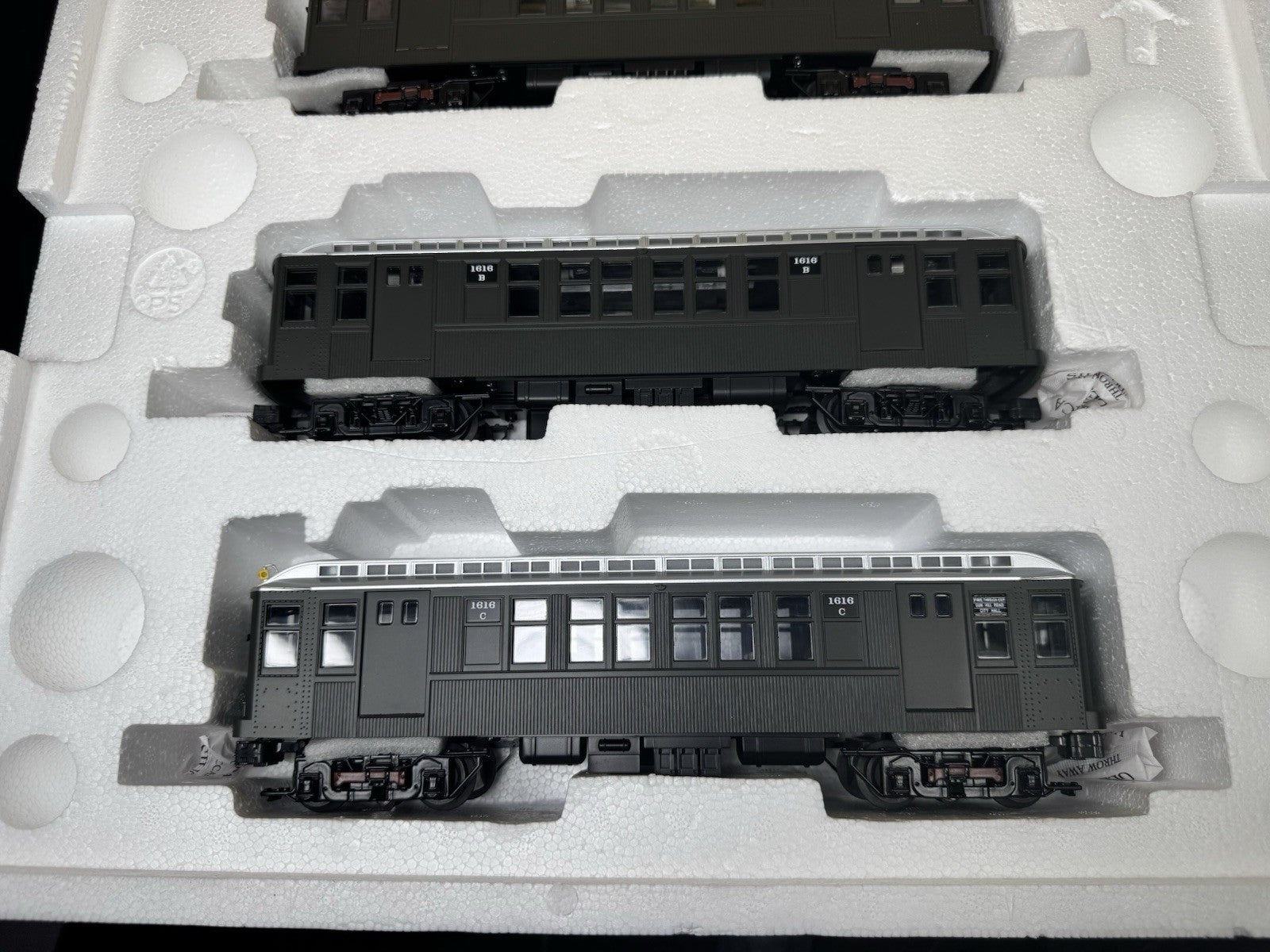MTH 30-2759-3 New York Transit NYT Q-type green nonpowered subway 3-car set LNIB3