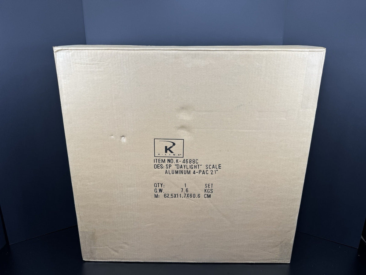 K-Line K-4688C Southern Pacific SP daylight 21" aluminum passenger 4-car set NIB0