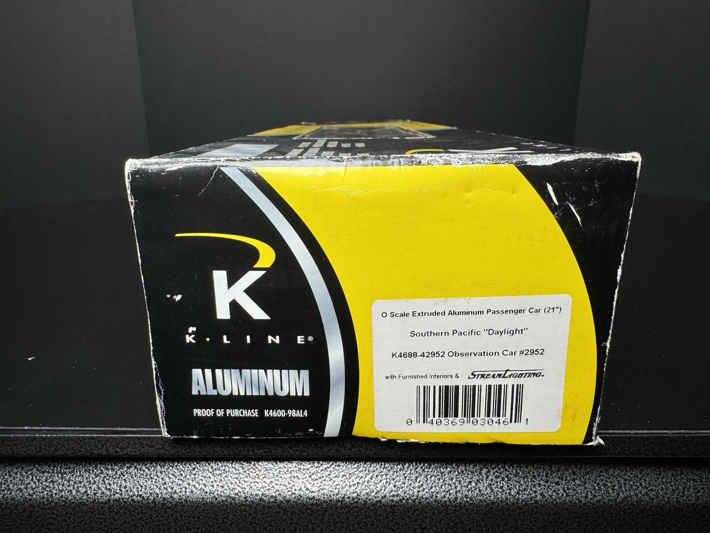 K-Line K4688-42952 Southern Pacific SP 21" aluminum observation car #2952 LNIB15