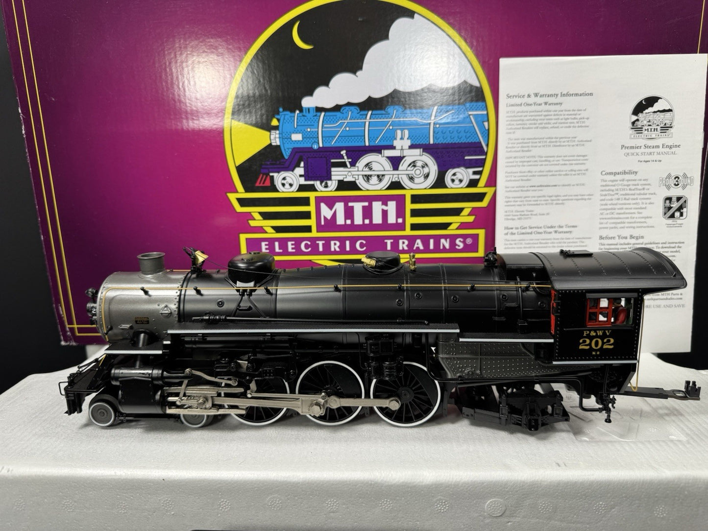 MTH 20-3822-1 Pittsburgh P&WV 4-6-2 Ps-4 steam engine #202 PS3 LNIB2
