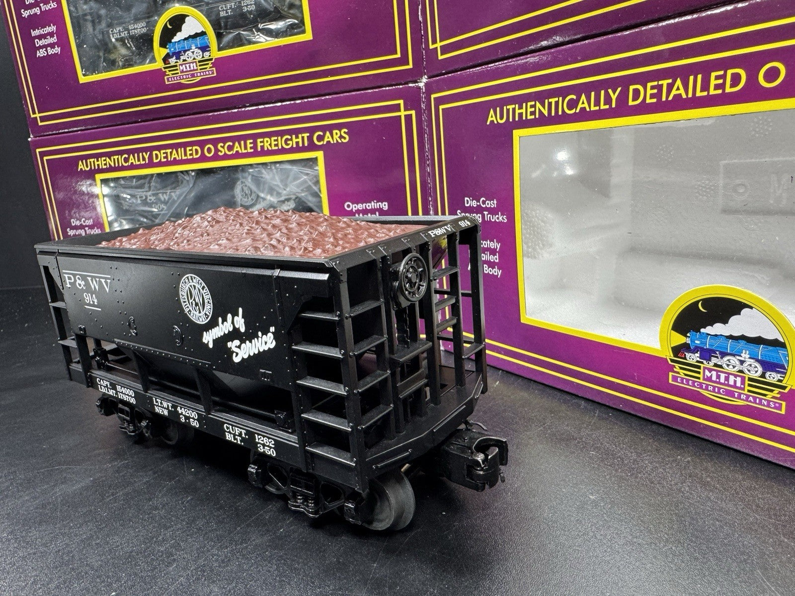 MTH 20-90499 Pittsburgh & West Virginia P&WV ore car 6-pack EX3