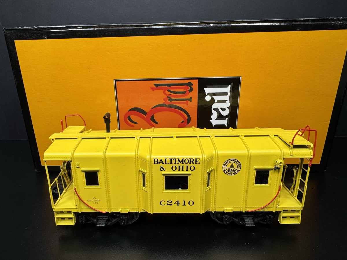 Sunset 3rd Rail brass 3-rail B&O yellow wagon top caboose #2410 LNIB6