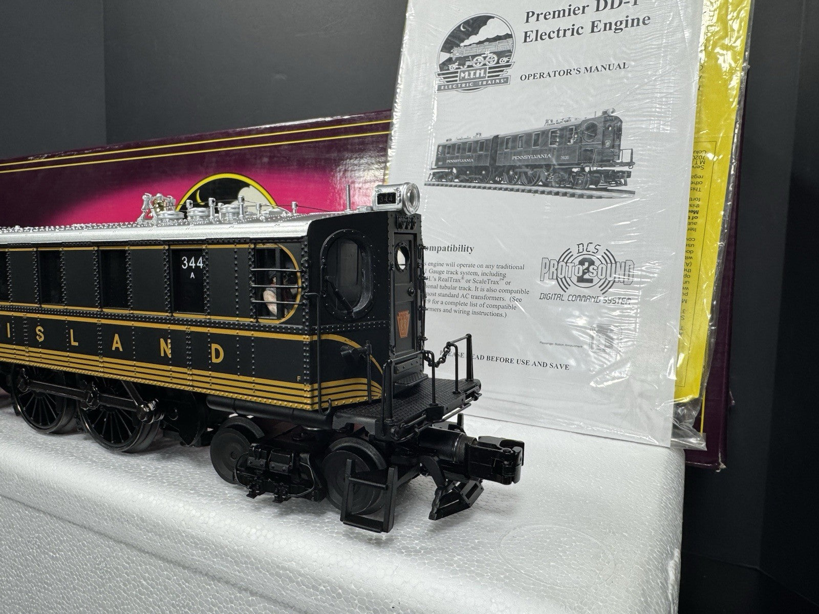 MTH 20-5534-1E Long Island DD-1 electric engine #344 PS2 BCR LNIB9