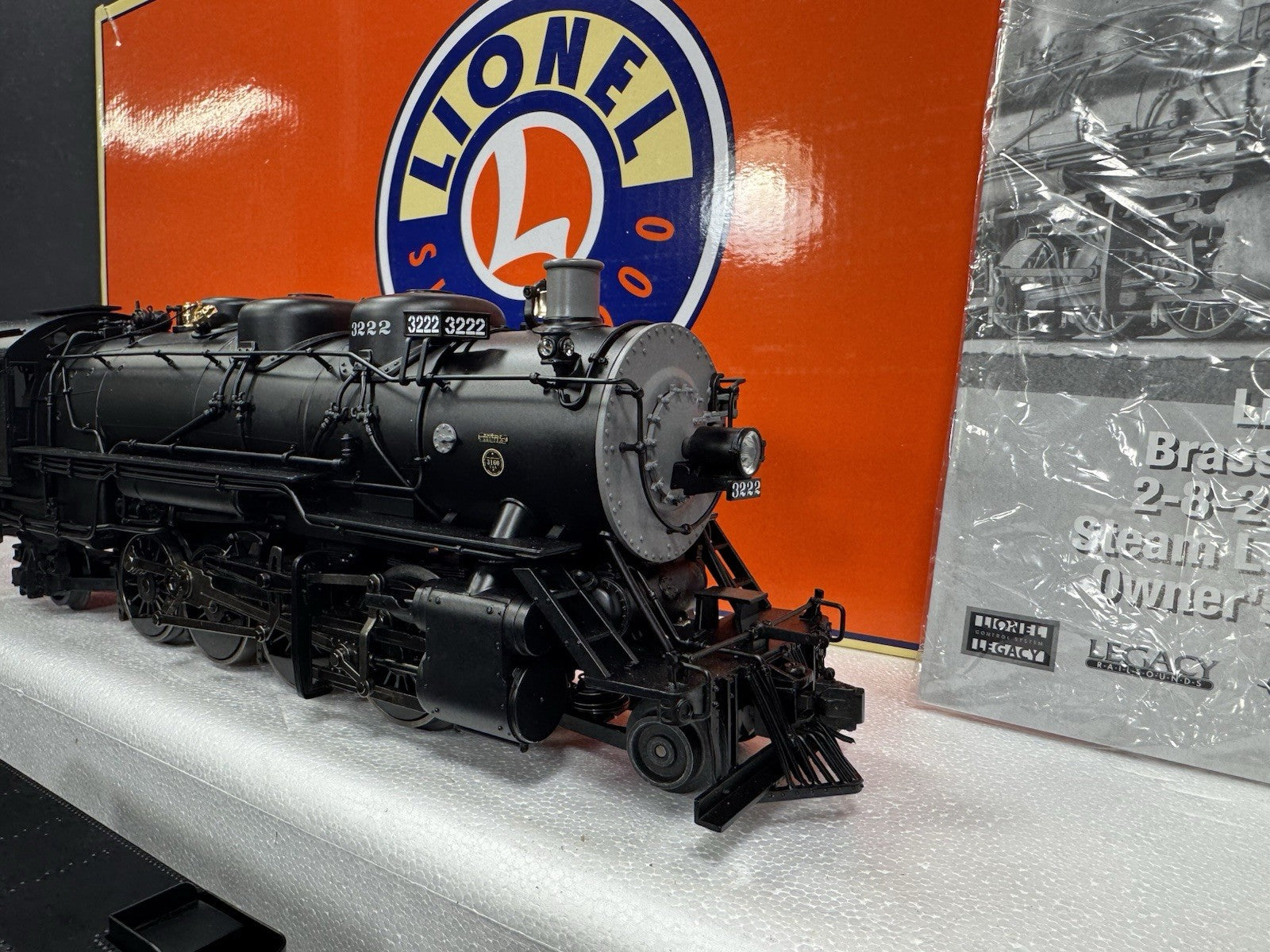 Lionel LEGACY 6-84472 brass hybrid Santa Fe Mikado steam engine #3222 LNIB8