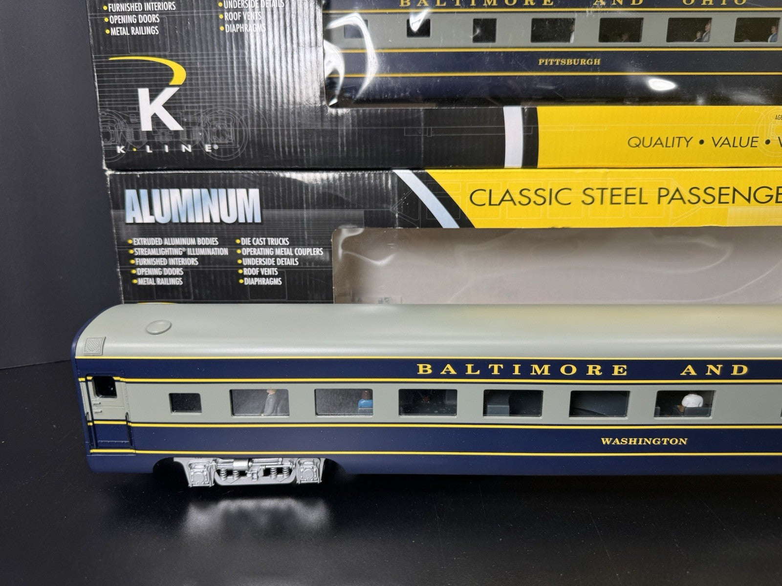 K-Line K-4610A B&O The Columbian 21" aluminum passenger 4-car set LNIB7