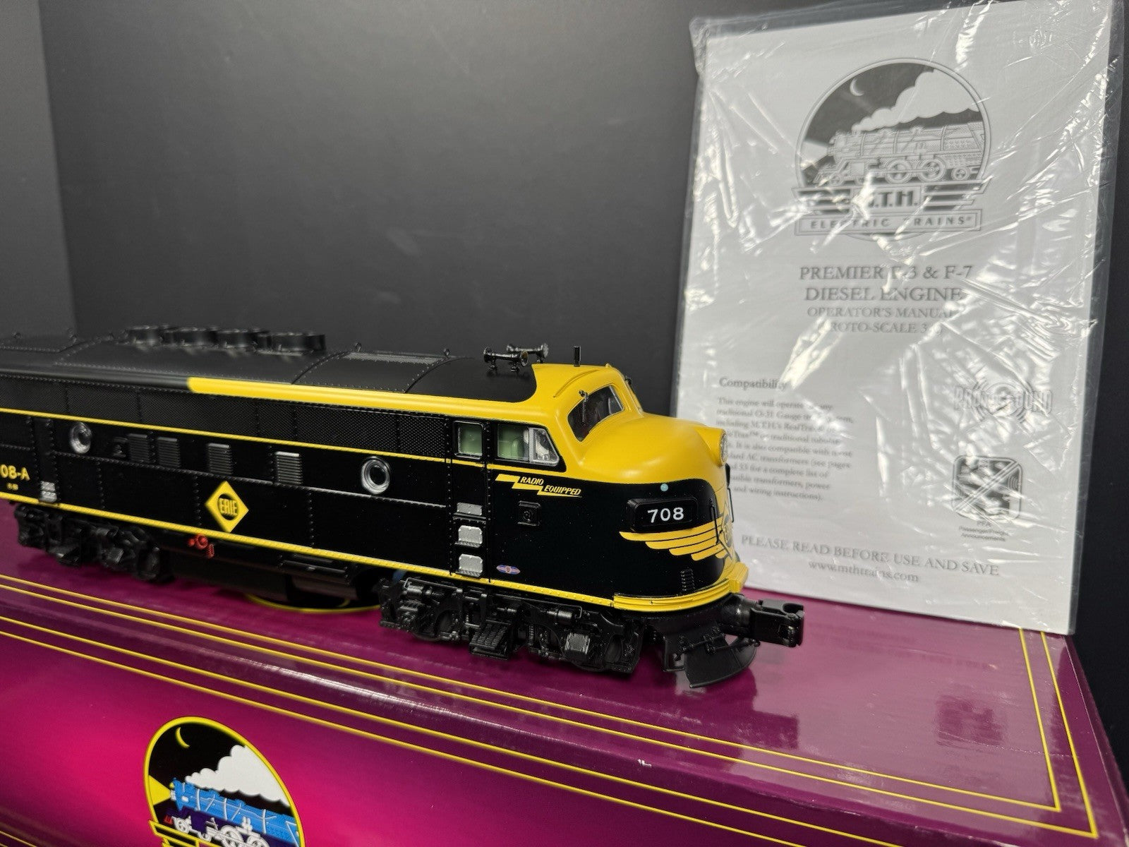 MTH 20-21459-1 & 20-21460-3 Erie F-3 diesel engine AB set #708 PS3 LNIB6