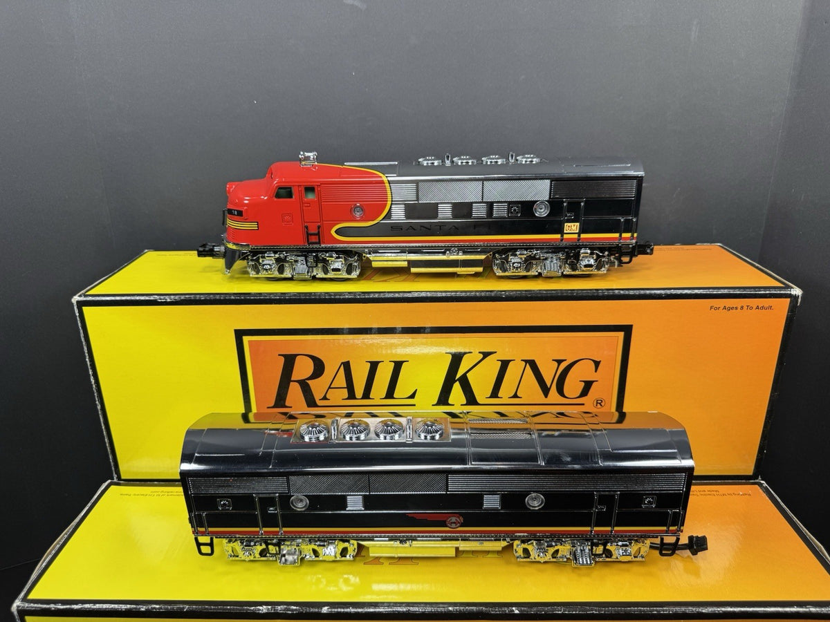 MTH RailKing 30-4144-1E Santa Fe chrome F-3 diesel engine AB set PS2 BCR LNIB6