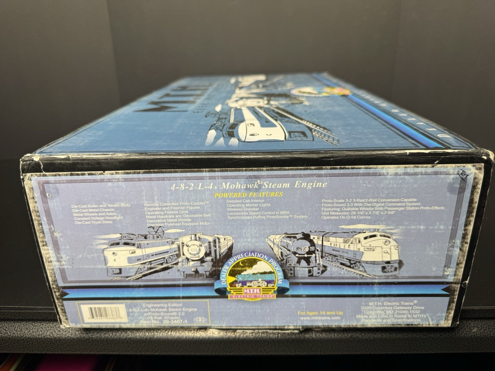 MTH 20-3407-1 Engineering Edition 4-8-2 L-3a Mohawk steam engine PS2 BCR LNIB14