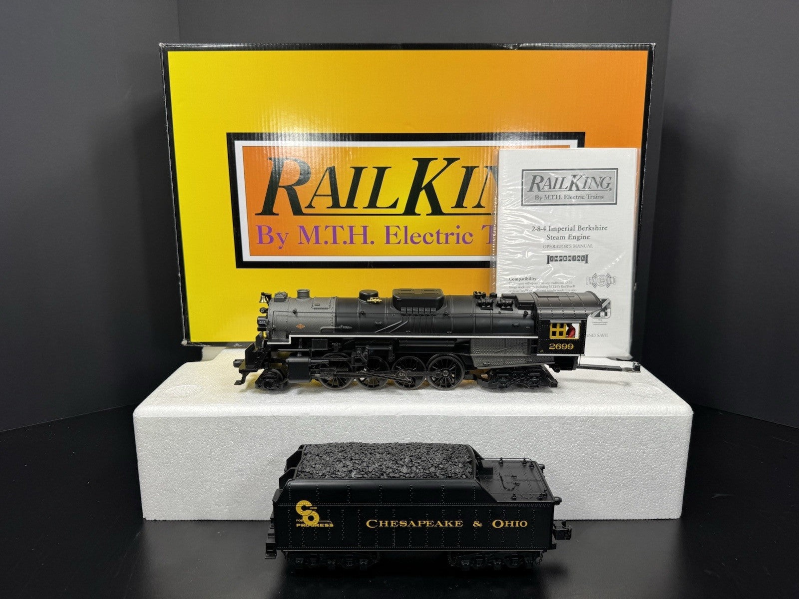 MTH RailKing 30-1764-1 C&O 2-8-4 Berkshire steam engine #2699 PS3 LNIB5