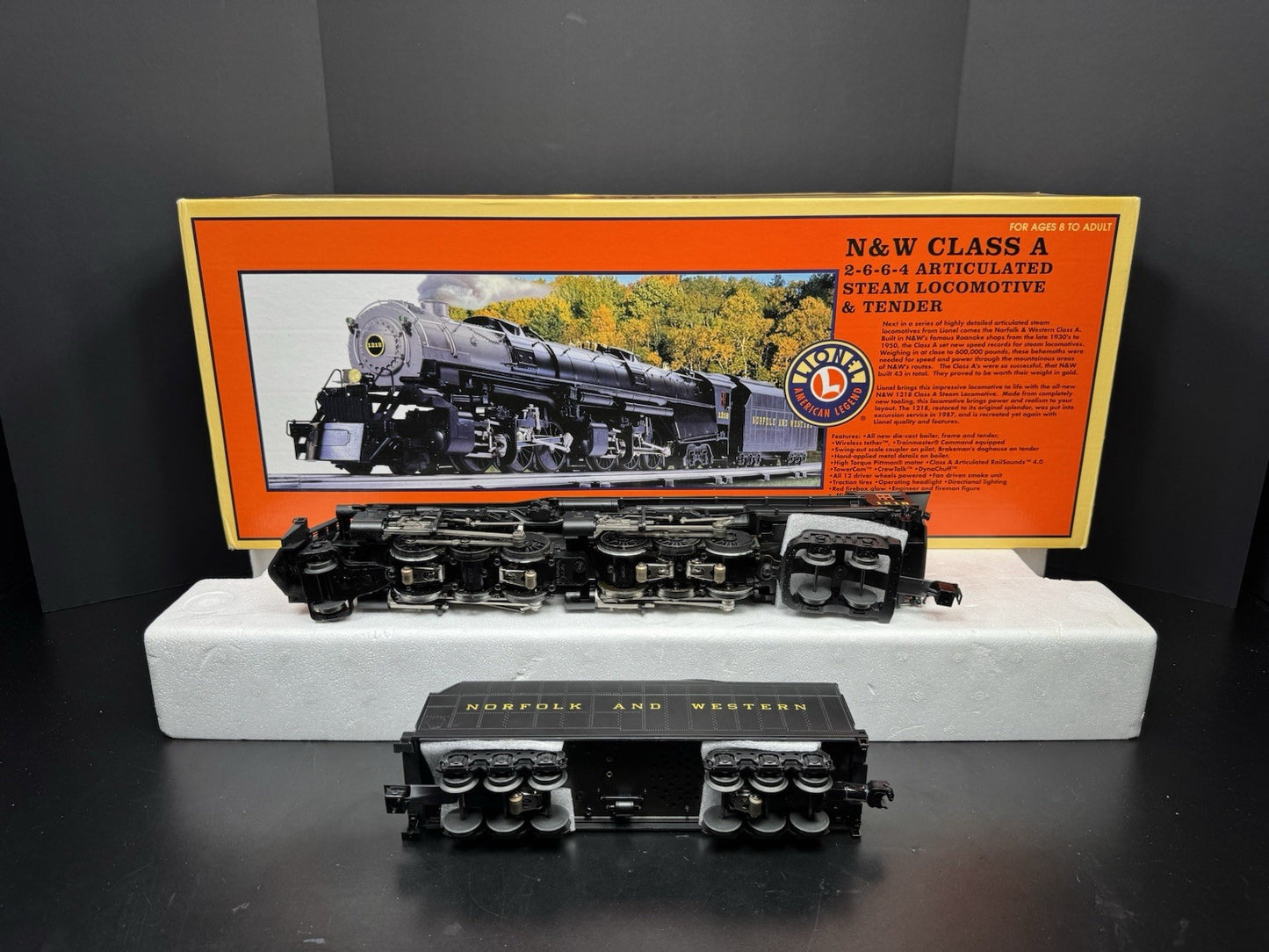 Lionel 6-28052 TMCC Norfolk & Western Class A 2-6-6-4 steam engine #1218 EX12