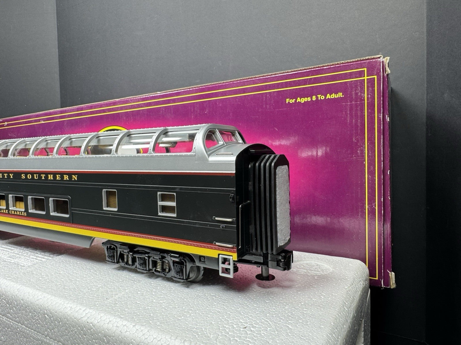 MTH 20-67039 Kansas City Southern KCS 70' full-length vista dome pass car LNIB3
