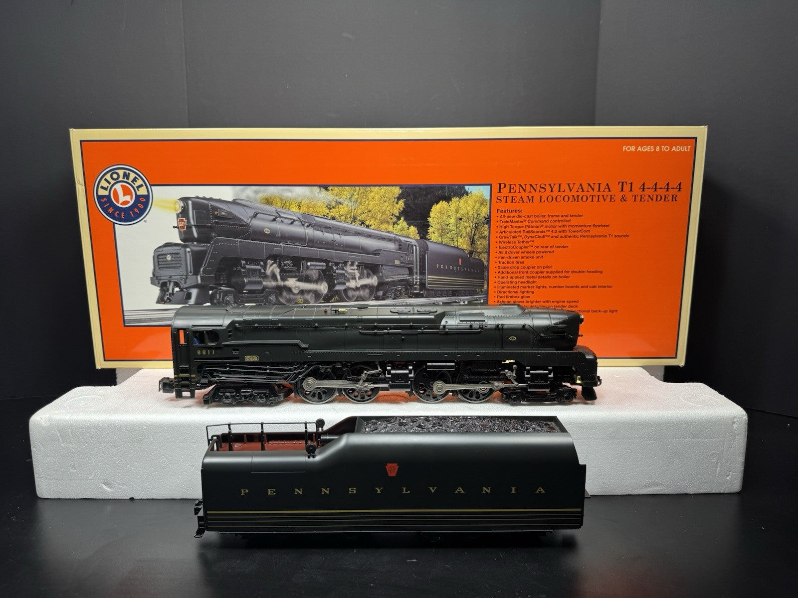 Lionel 6-28063 TMCC Pennsylvania PRR T1 4-4-4-4 Duplex steam engine #5511 LNIB6