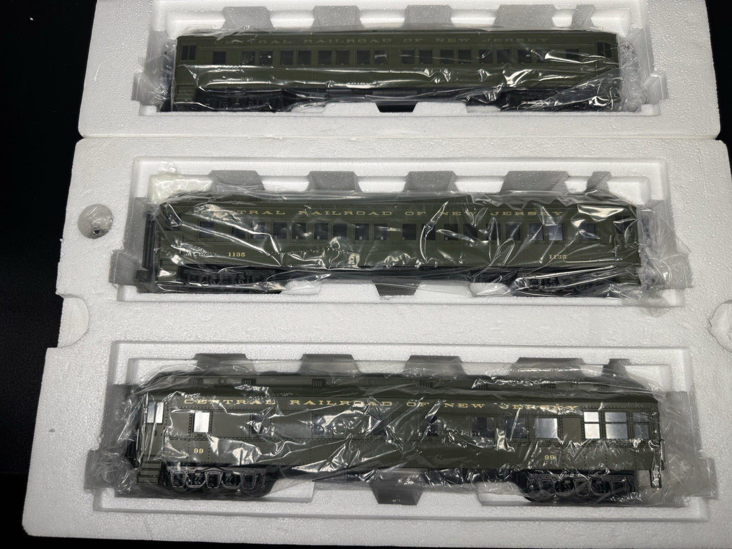 MTH RailKing 30-69010 Jersey Central CNJ 60' Madison passenger 4-car set LNIB3