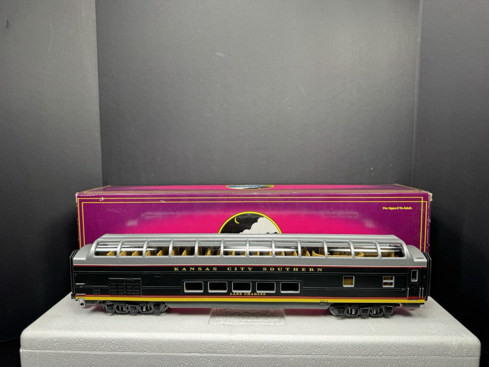 MTH 20-67039 Kansas City Southern KCS 70' full-length vista dome pass car LNIB4