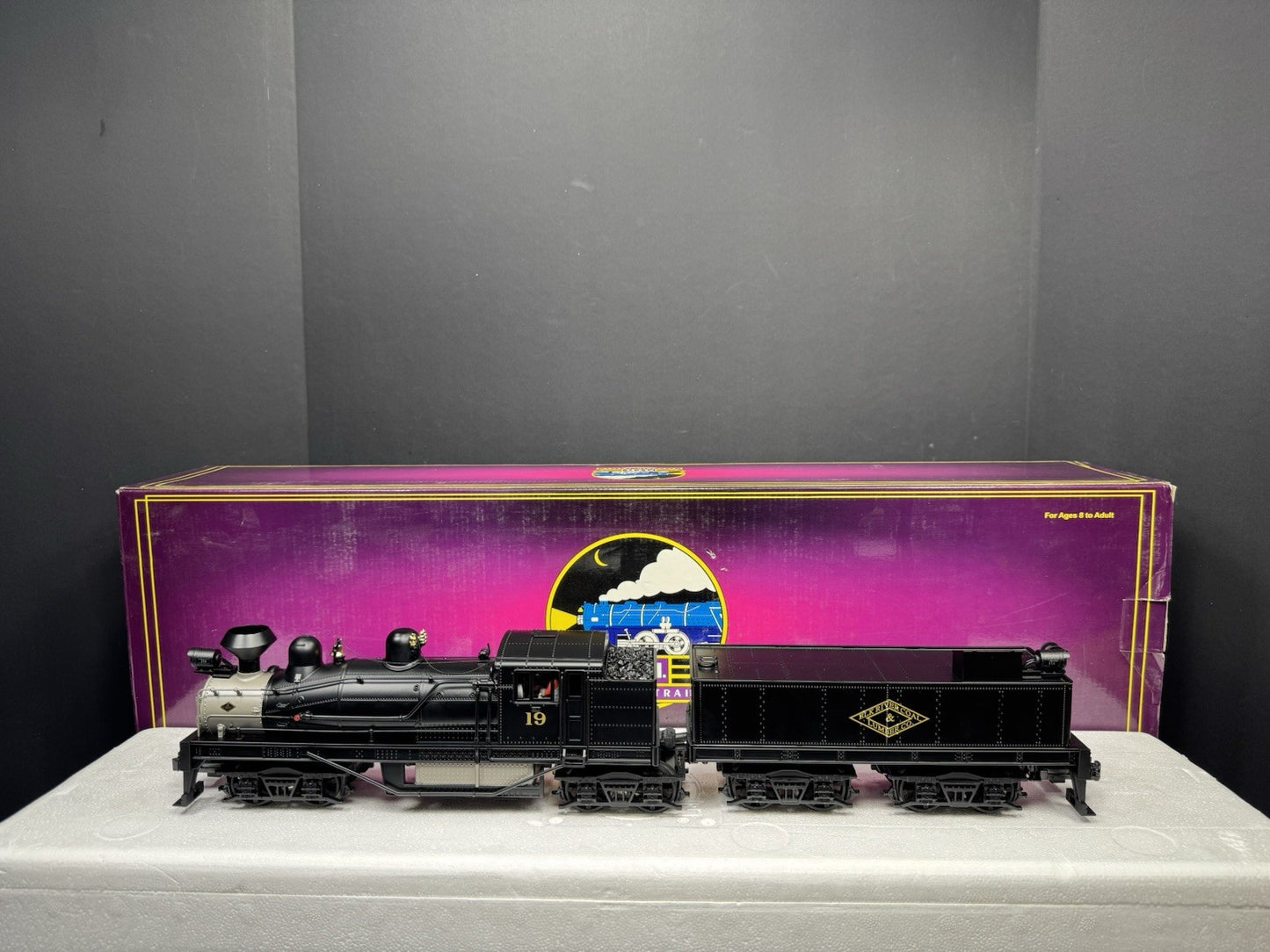 MTH 20-3106-1 Elk River Coal & Lumber 4-truck Shay steam engine #19 PS2 BCR LNIB5
