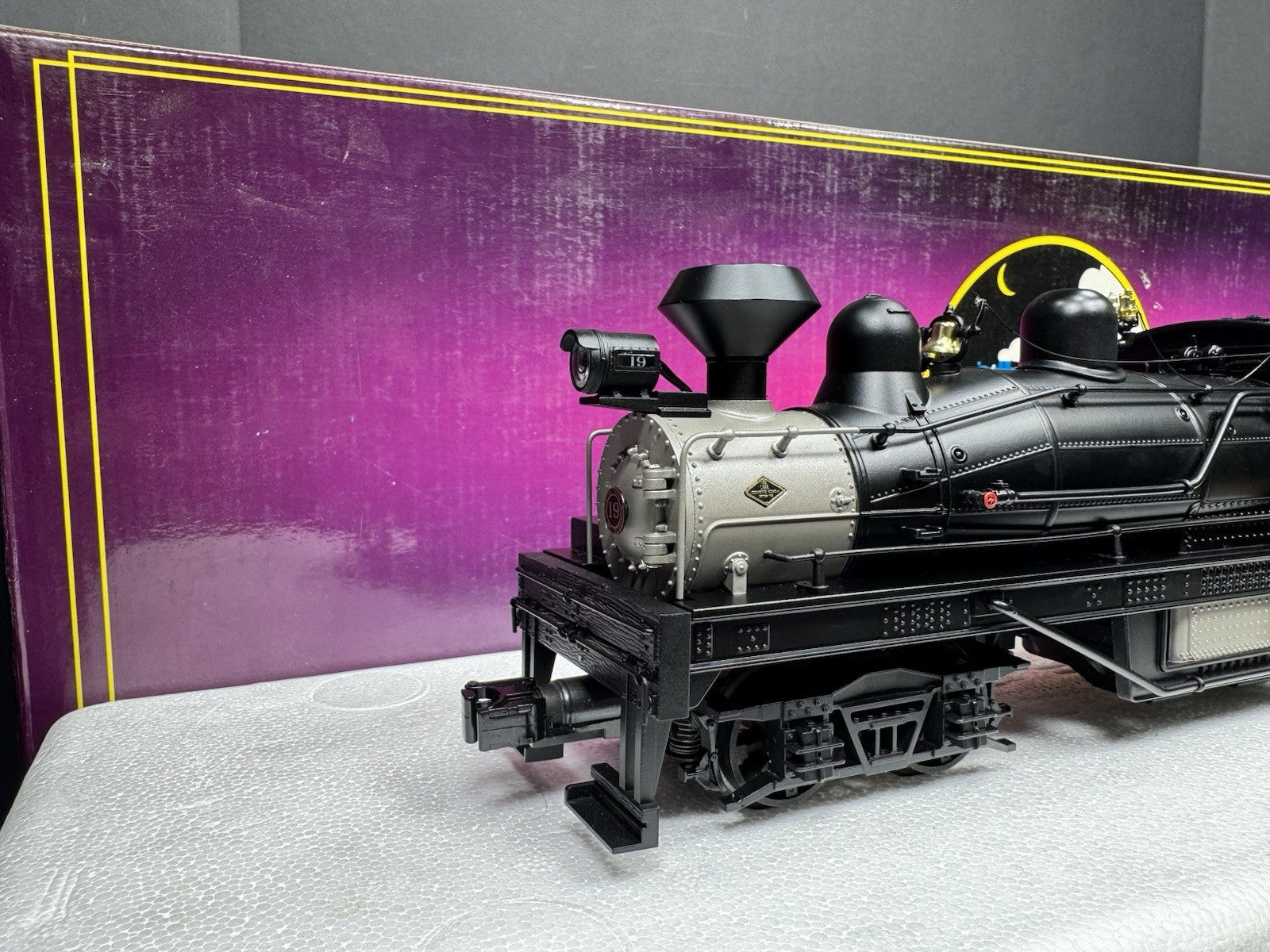 MTH 20-3106-1 Elk River Coal & Lumber 4-truck Shay steam engine #19 PS2 BCR LNIB6