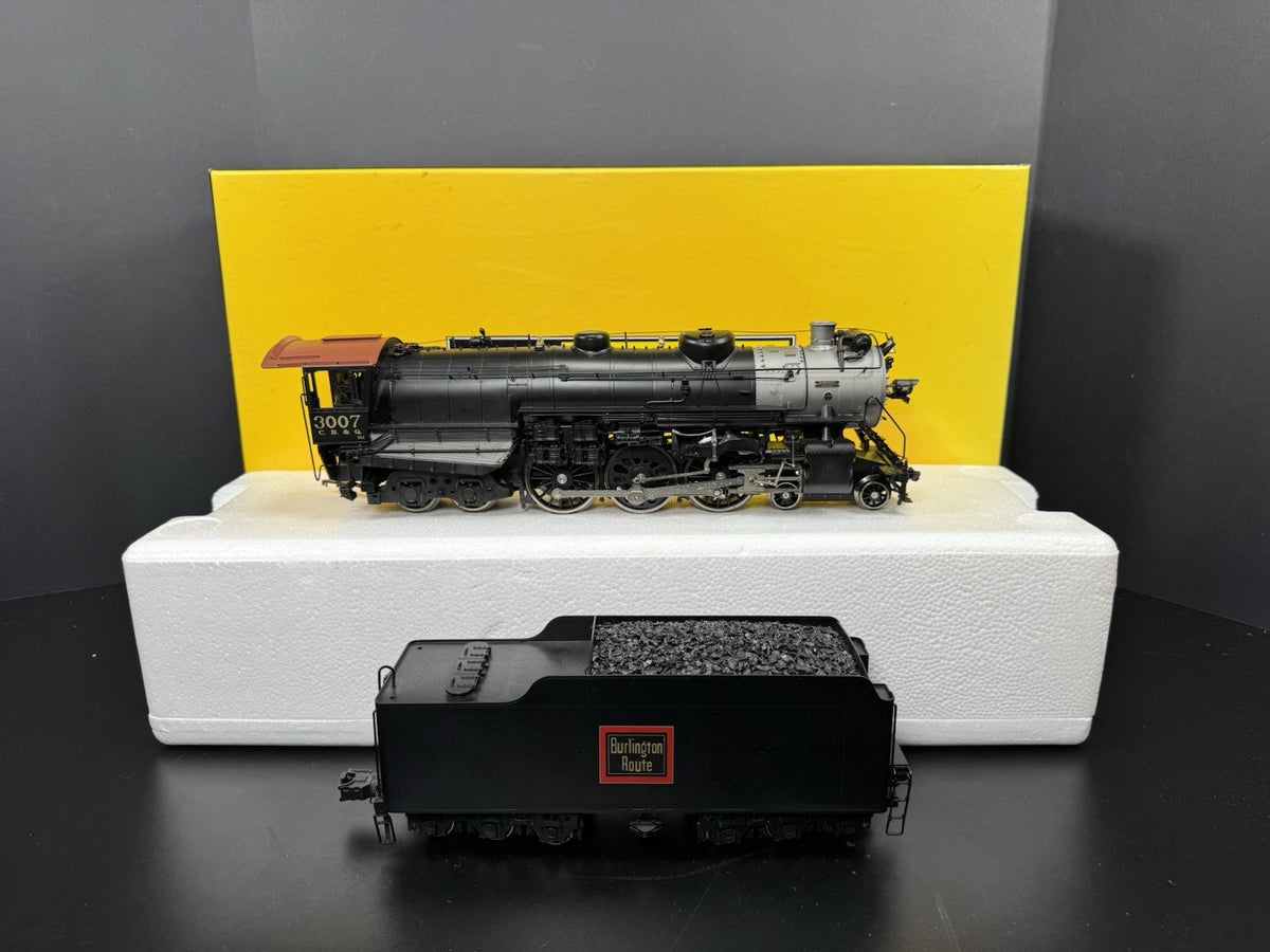 Sunset 3rd Rail 3-rail brass TMCC CB&Q S-4 Hudson steam engine #3007 LNIB6