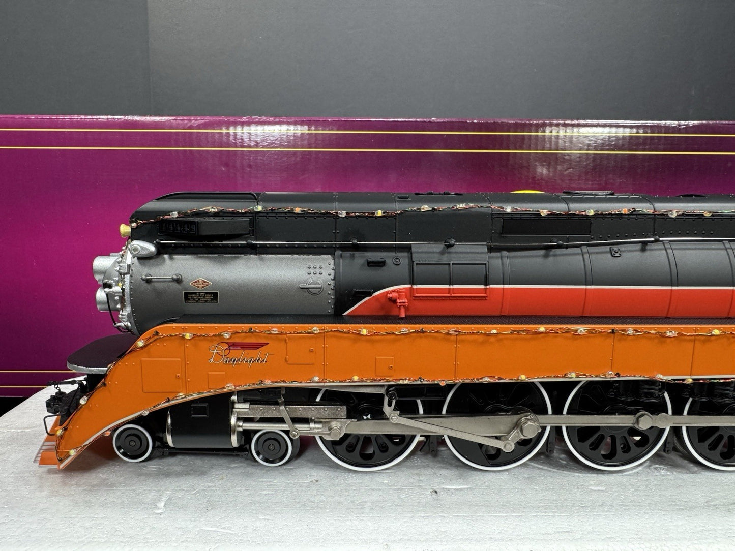 MTH 20-3758-1 SP daylight GS-4 steam engine w Christmas LED lights #4449 PS3 LN2