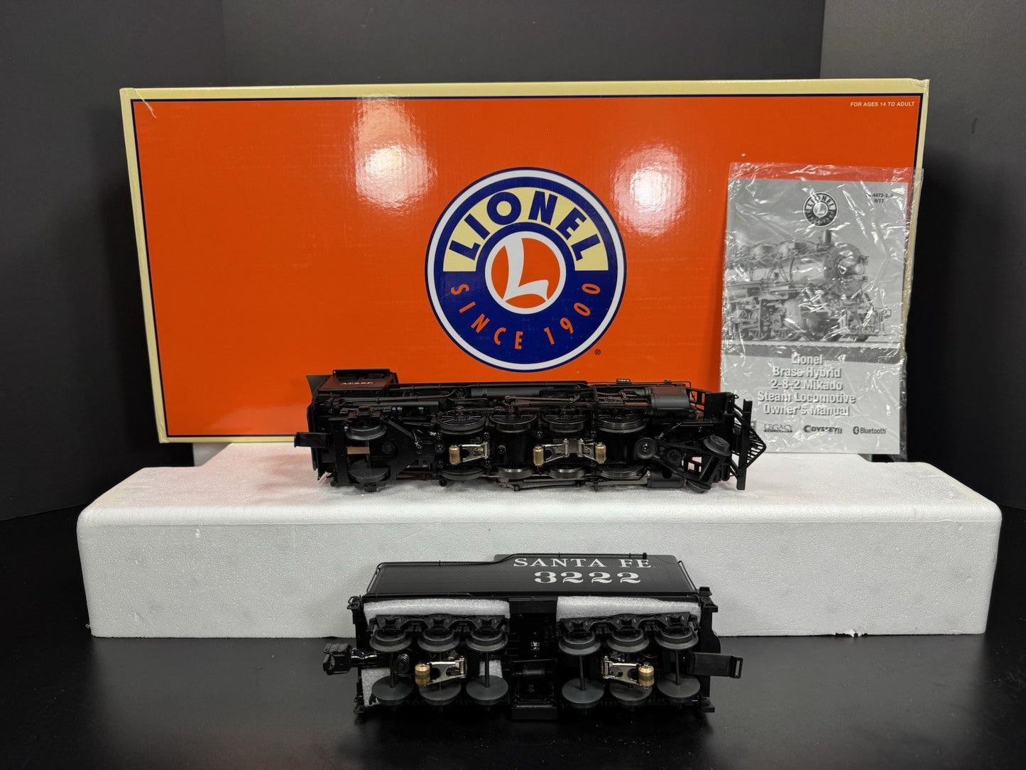 Lionel LEGACY 6-84472 brass hybrid Santa Fe Mikado steam engine #3222 LNIB10