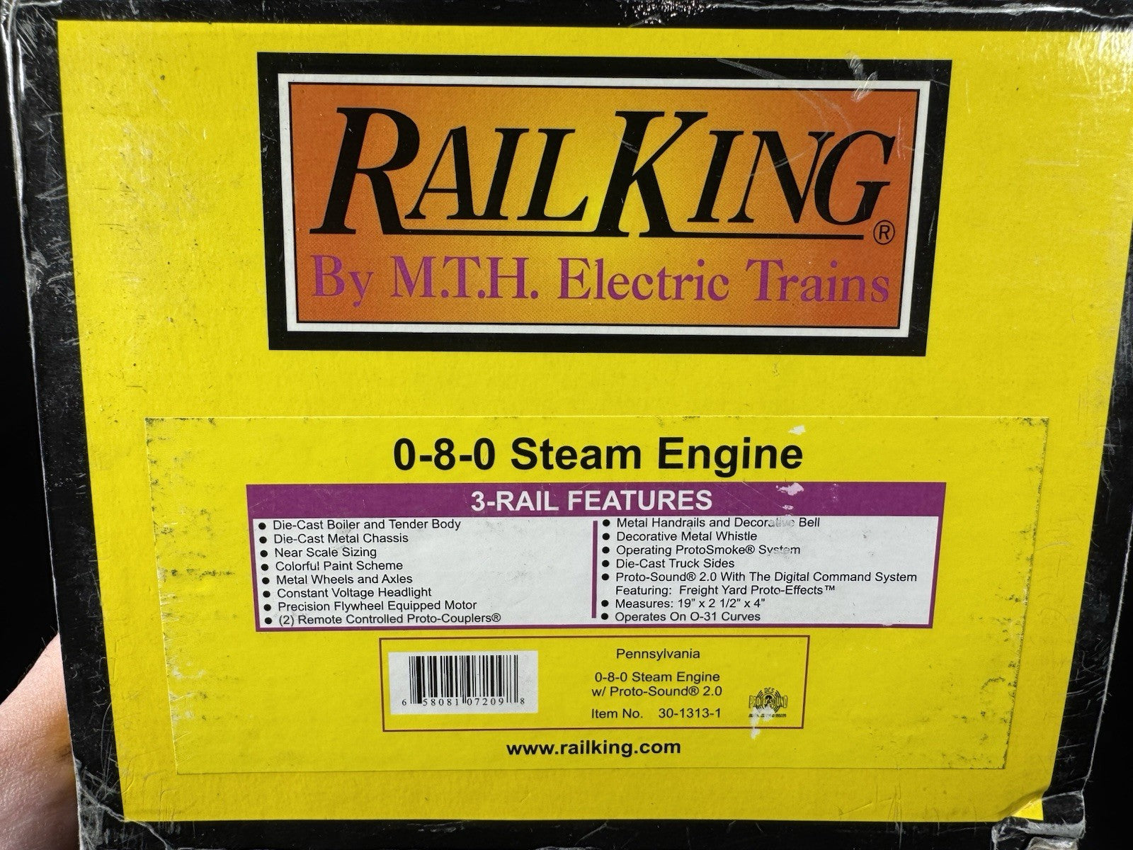 MTH RailKing 30-1313-1 Pennsylvania PRR 0-8-0 steam engine #6556 PS2 LNIB13
