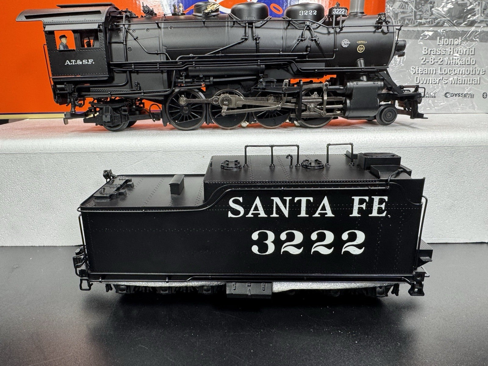 Lionel LEGACY 6-84472 brass hybrid Santa Fe Mikado steam engine #3222 LNIB9