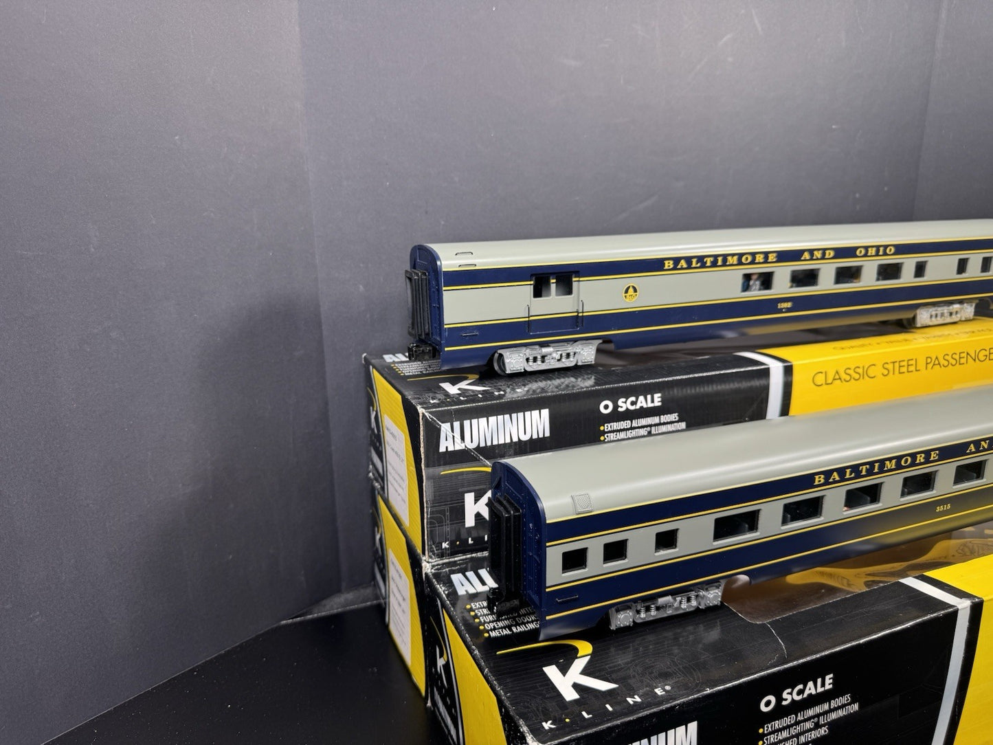 K-Line B&O The Columbian 21" aluminum passenger 2-car add-on set LNIB6
