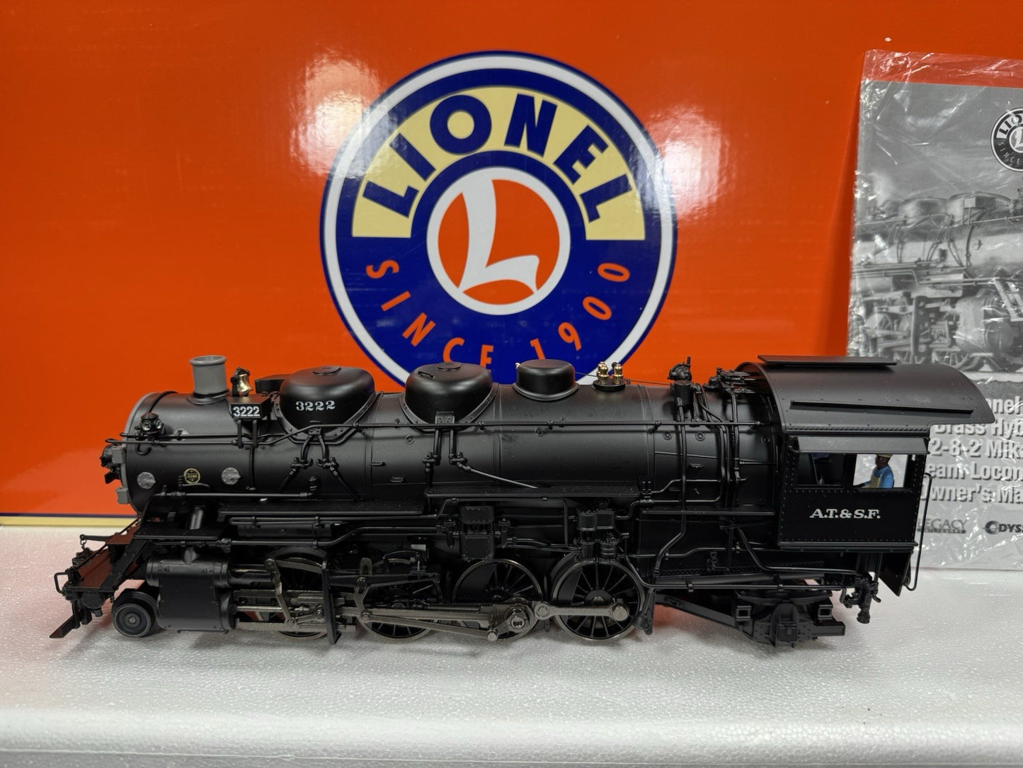 Lionel LEGACY 6-84472 brass hybrid Santa Fe Mikado steam engine #3222 LNIB2
