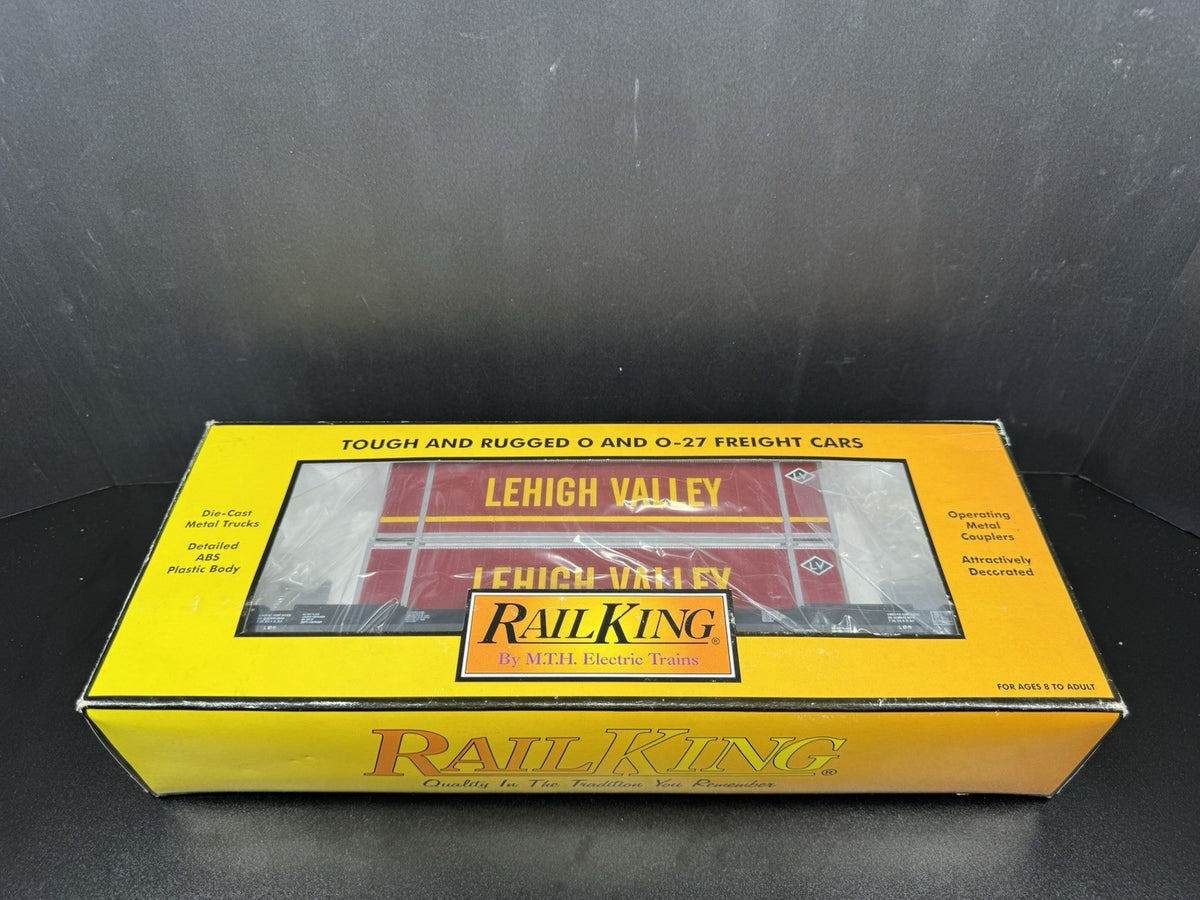 MTH RailKing 30-76284 Lehigh Valley intermodal husky stack car w containers LNIB8