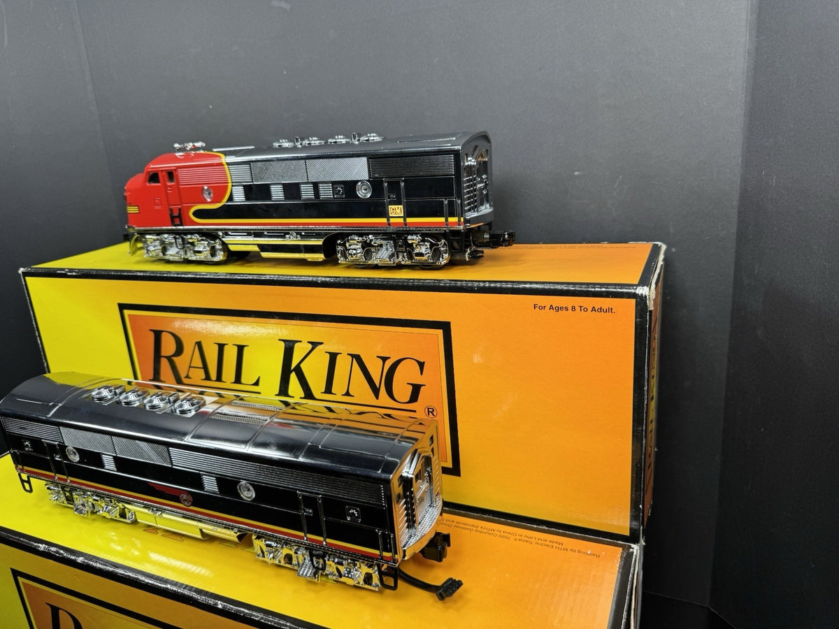 MTH RailKing 30-4144-1E Santa Fe chrome F-3 diesel engine AB set PS2 BCR LNIB7