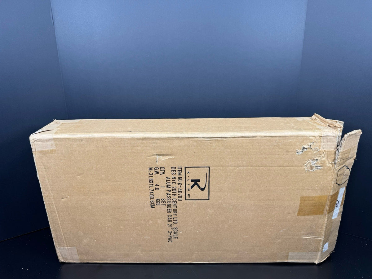 K-Line K-4670D NYC 20th Century Limited 21" aluminum passenger 2-car set NIB4