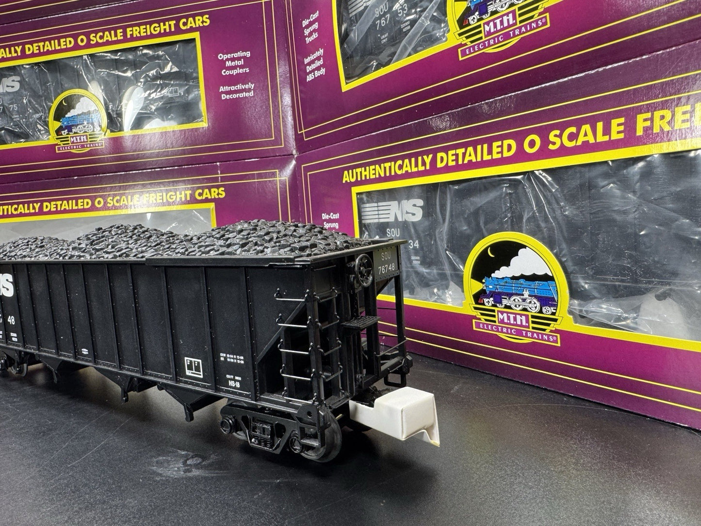 MTH 20-90580 Norfolk Southern NS 4-bay hopper 6-car set LNIB3
