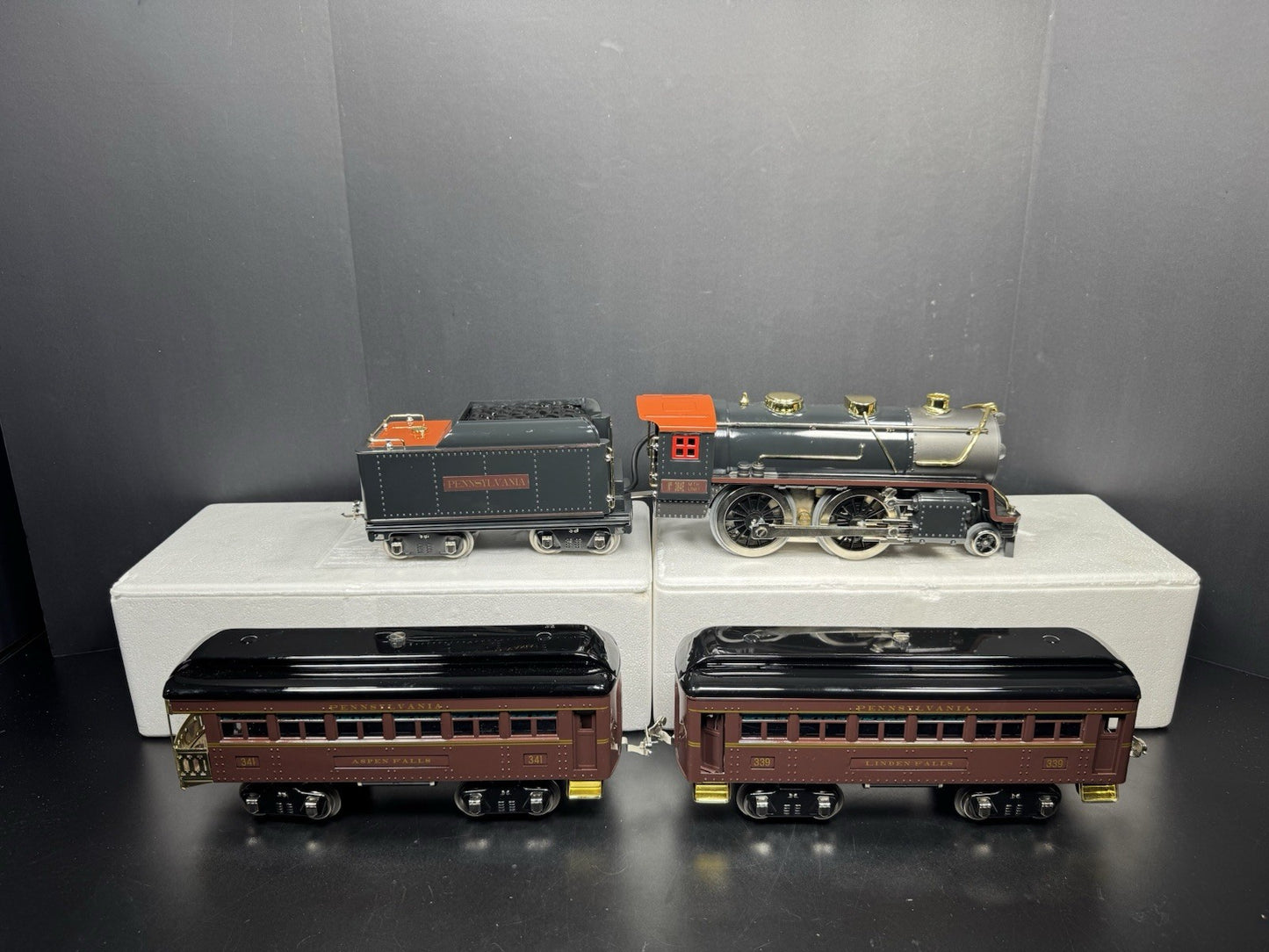 MTH Tinplate 10-1212-1 Std Gauge Pennsylvania 384E steam passenger set PS2 LNIB6