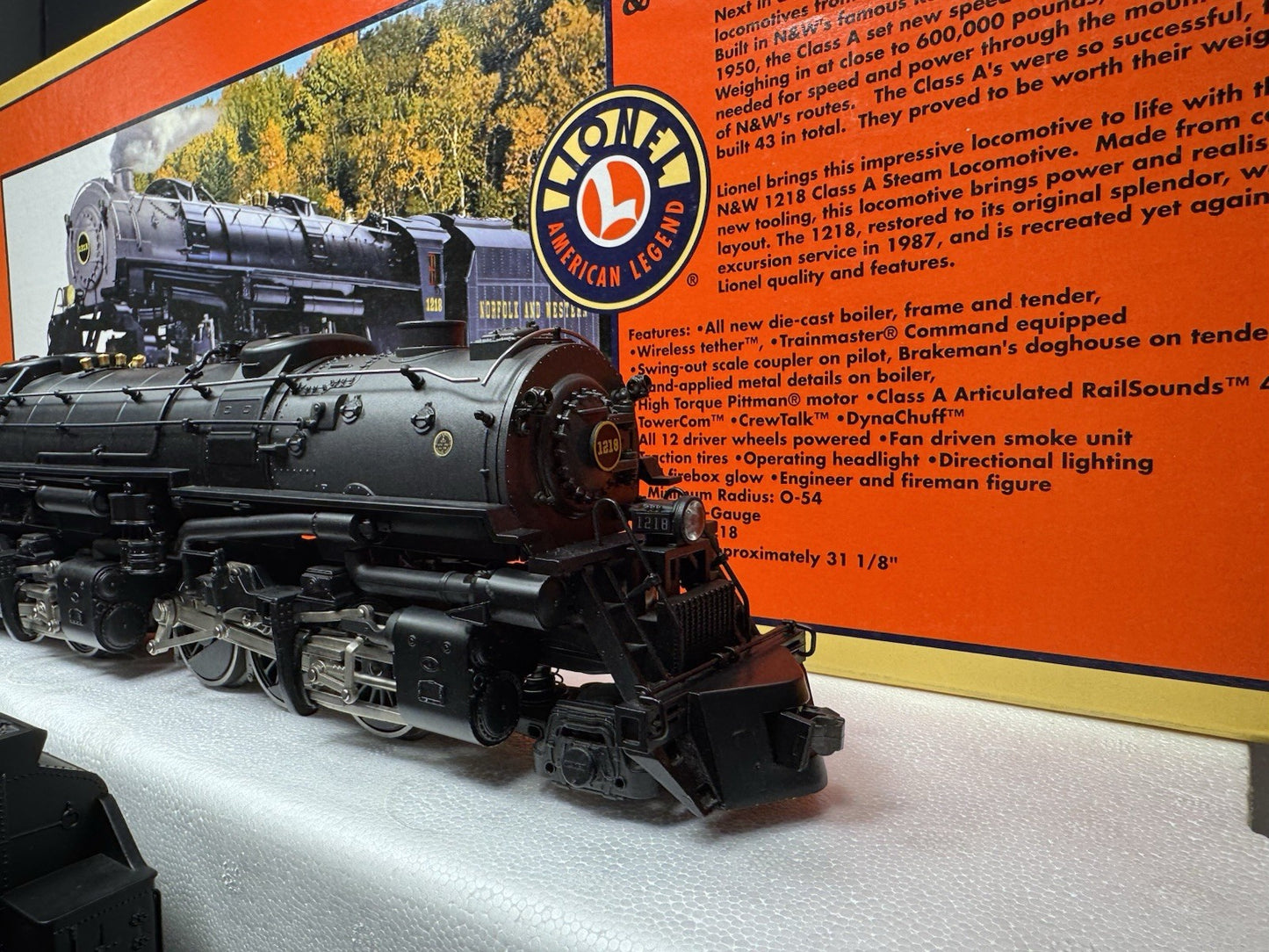 Lionel 6-28052 TMCC Norfolk & Western Class A 2-6-6-4 steam engine #1218 EX10