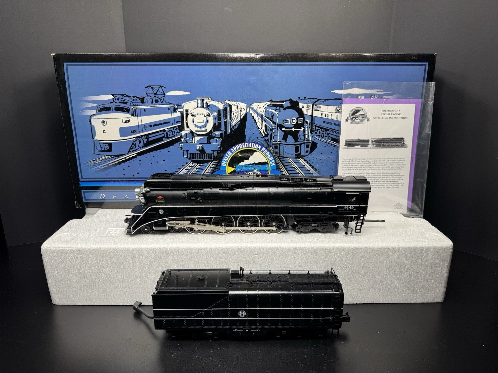 MTH 20-80003A BNSF 4-8-4 GS-4 steam engine #4449 PS2 BCR LNIB0