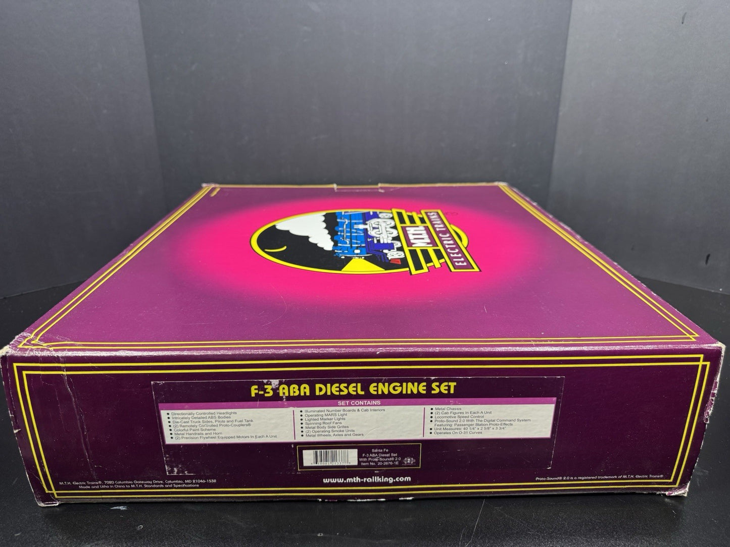 MTH 20-2676-1E Santa Fe Warbonnet F-3 diesel engine ABA set PS2 BCR EX14