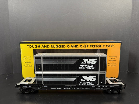 MTH RailKing 30-76906 Norfolk Southern NS husky stack car w containers LNIB0