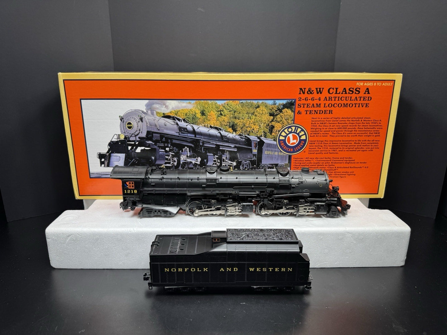 Lionel 6-28052 TMCC Norfolk & Western Class A 2-6-6-4 steam engine #1218 EX0