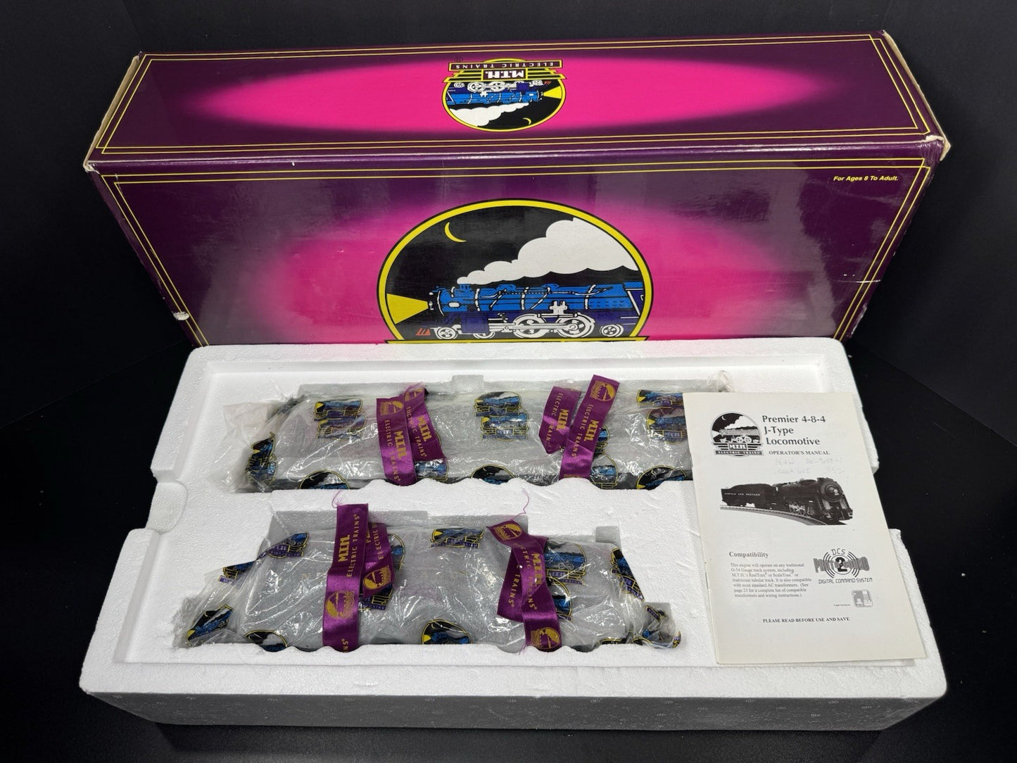 MTH 20-3058-1 Norfolk & Western N&W Unshrouded J 4-8-4 steam engine #605 PS2 EX16
