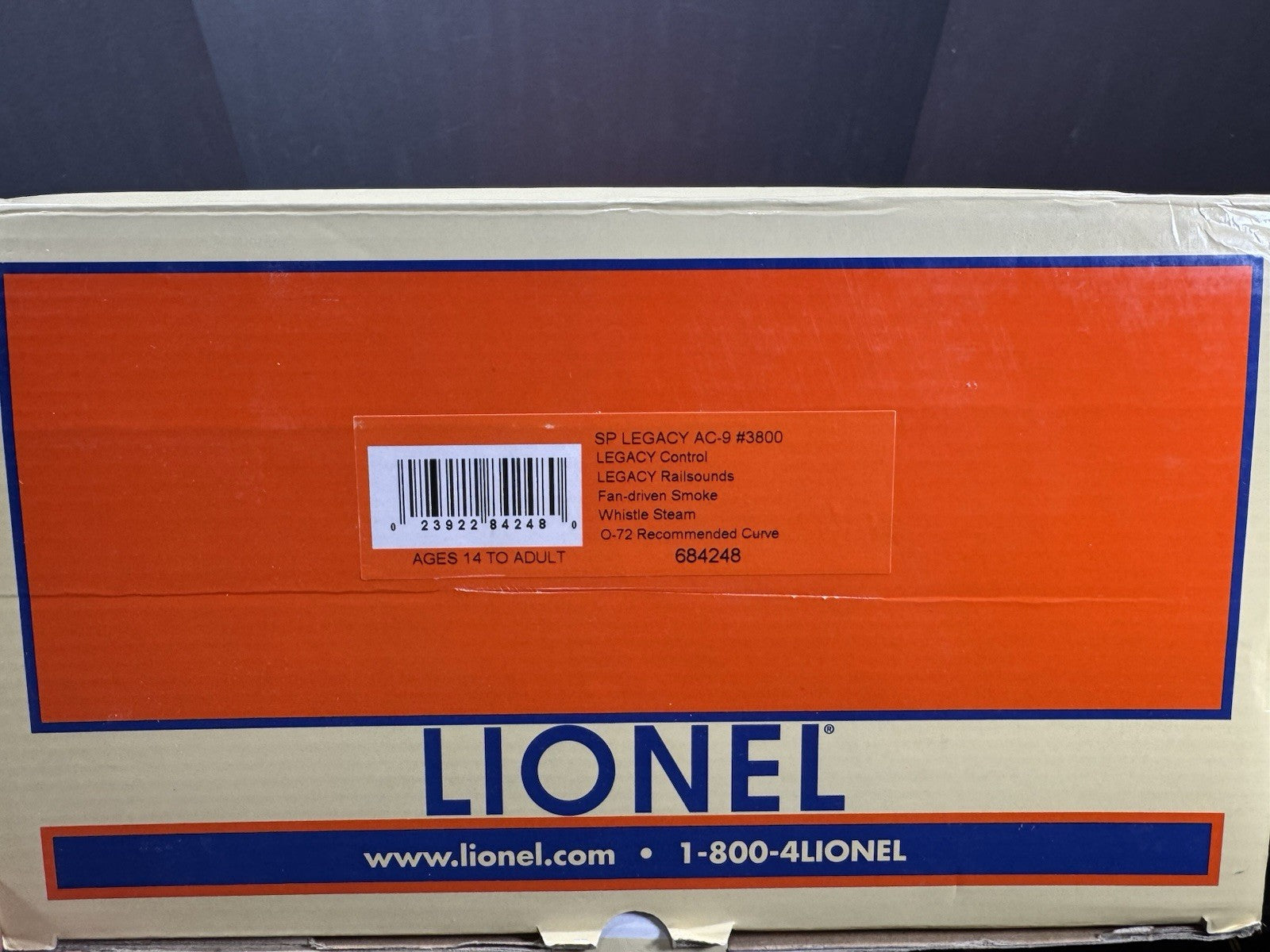 Lionel LEGACY 6-84248 Southern Pacific SP AC-9 steam engine #3800 EX19