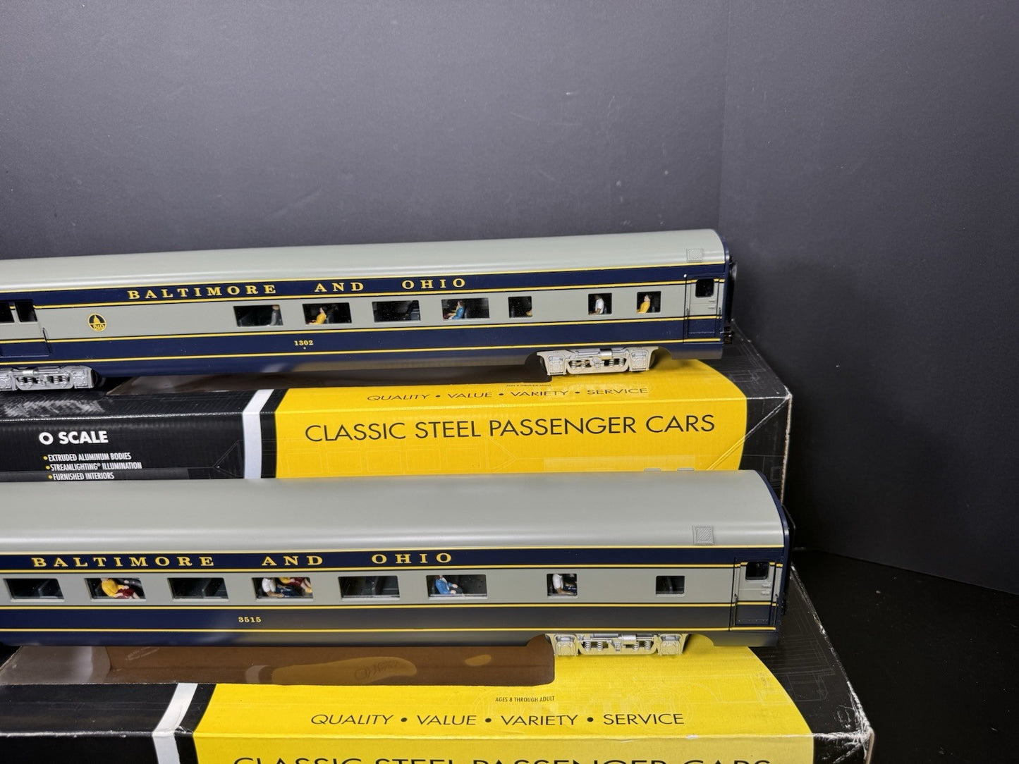 K-Line B&O The Columbian 21" aluminum passenger 2-car add-on set LNIB8