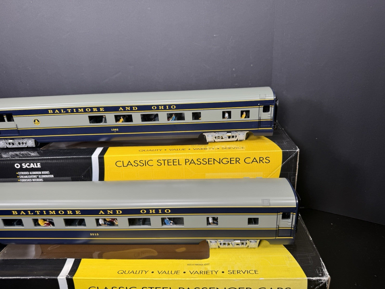 K-Line B&O The Columbian 21" aluminum passenger 2-car add-on set LNIB8