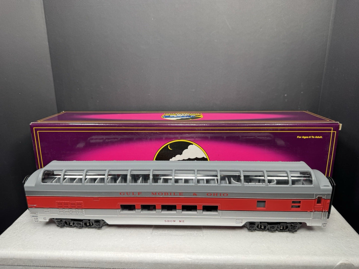 MTH 20-6784 Gulf Mobile & Ohio GM&O 70' full-length vista dome pass car LNIB2
