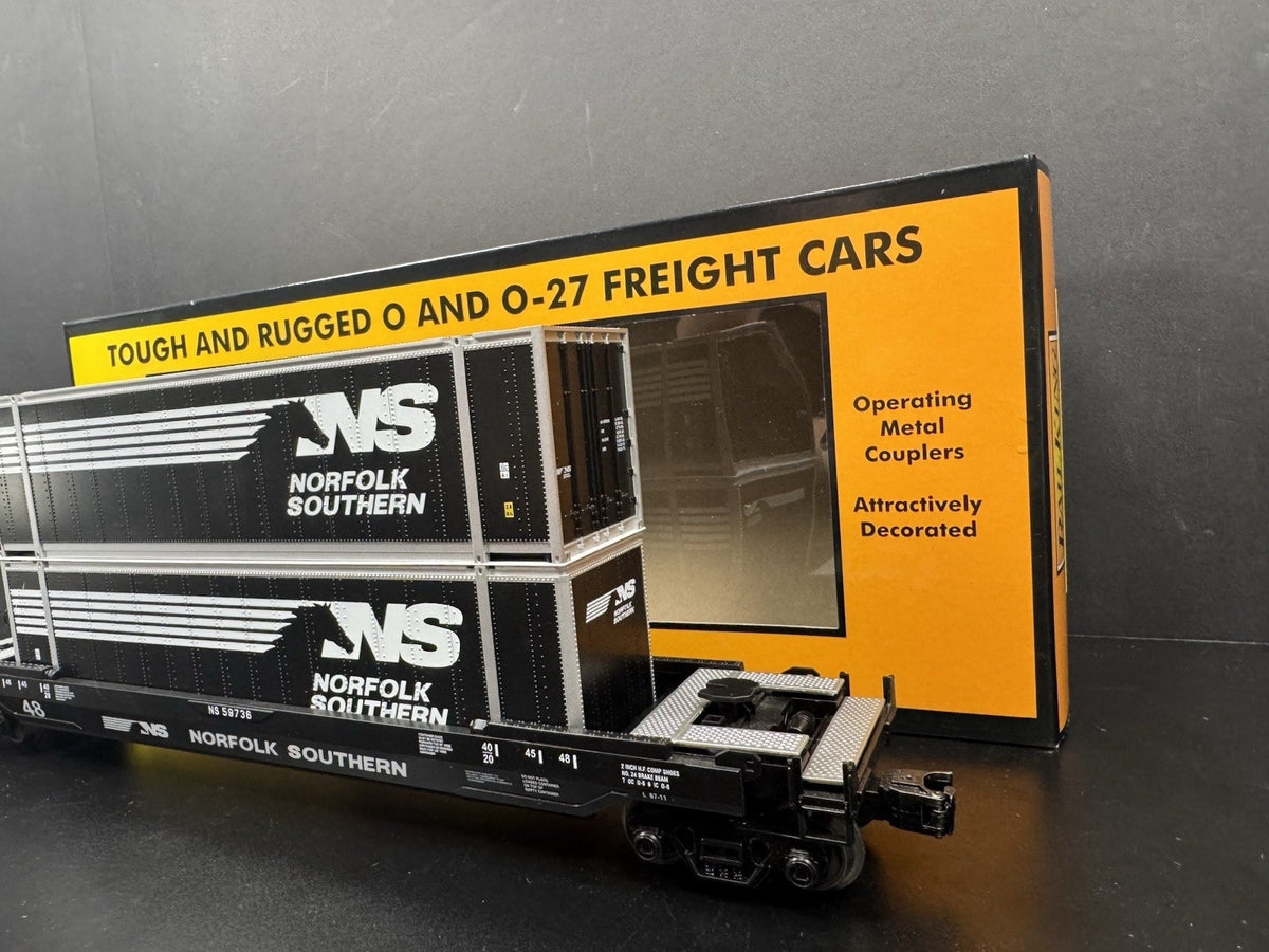 MTH RailKing 30-76906 Norfolk Southern NS husky stack car w containers LNIB5