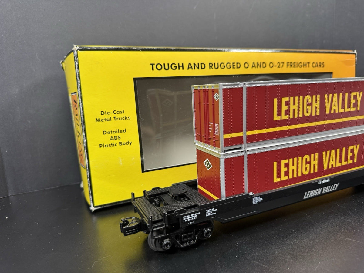 MTH RailKing 30-76284 Lehigh Valley intermodal husky stack car w containers LNIB1
