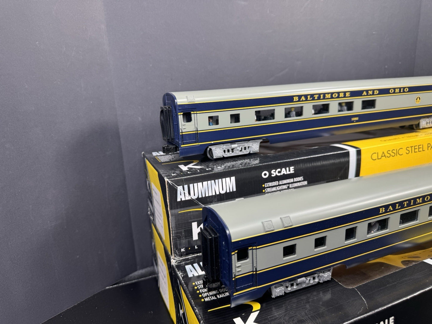 K-Line B&O The Columbian 21" aluminum passenger 2-car add-on set LNIB1