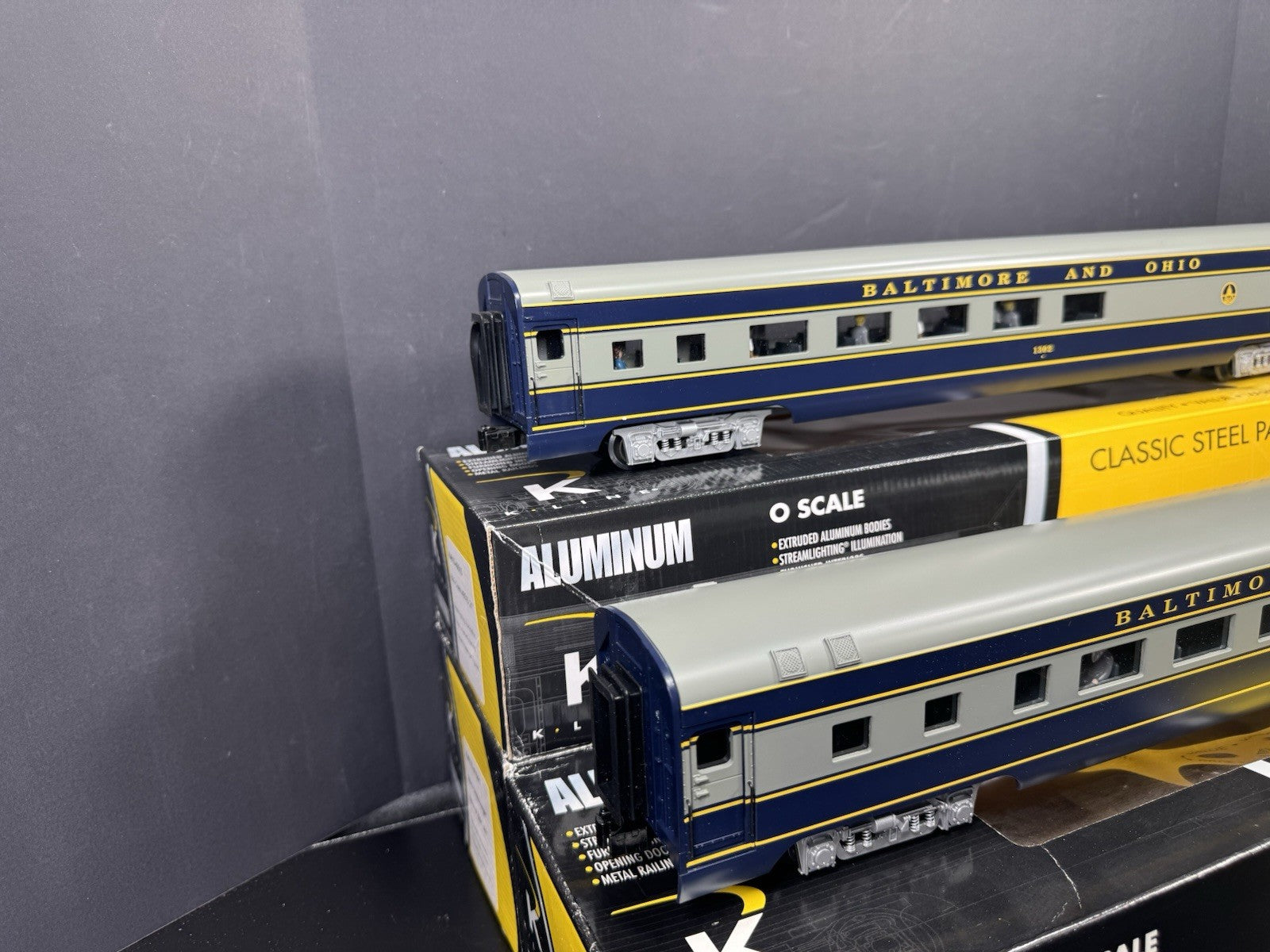 K-Line B&O The Columbian 21" aluminum passenger 2-car add-on set LNIB1
