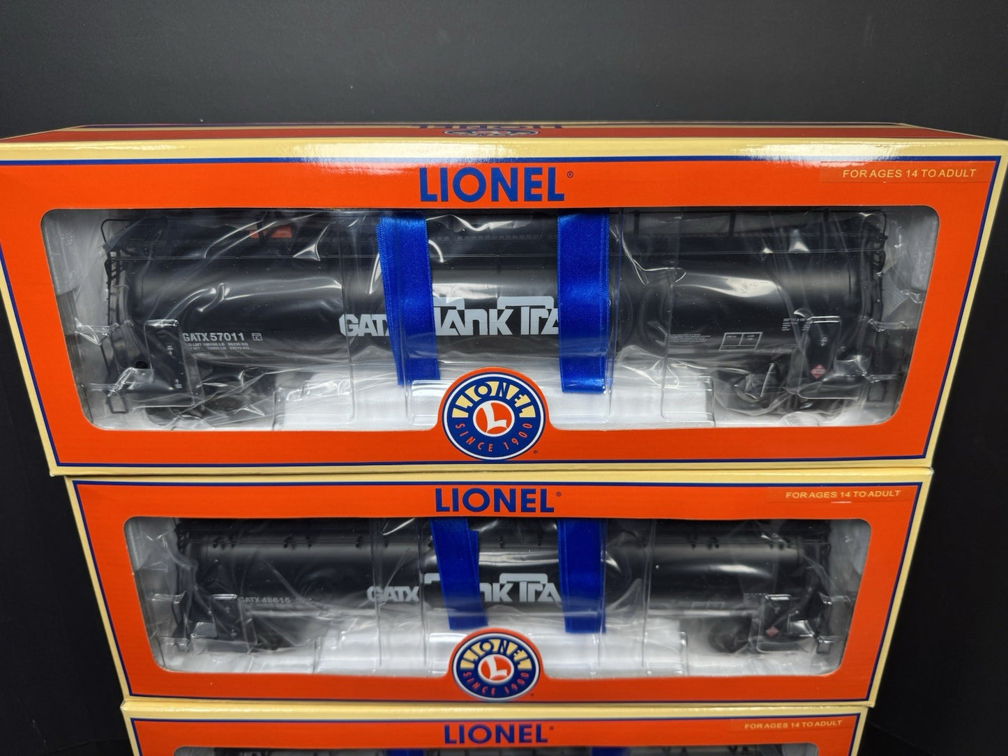 Lionel 6-17983 GATX Tank Train intermediate tanker car 3-pack NIB1